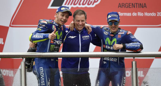 Vinales wins, Rossi makes it 1-2 for Yamaha; Marquez crashes out