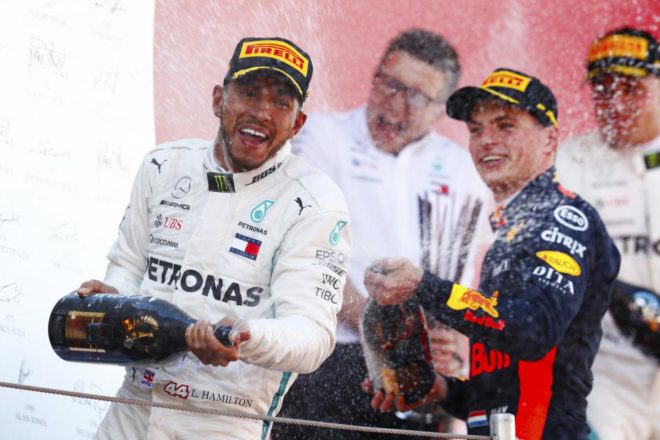 Hamilton leads Mercedes 1-2 in a dominant victory; Perez takes 2 points