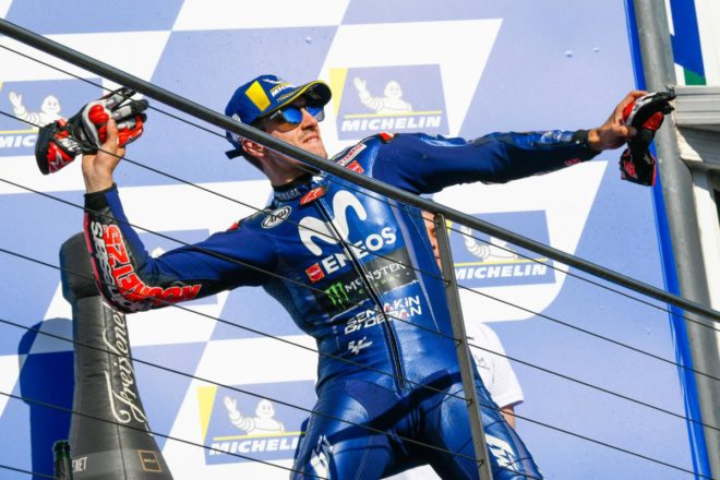 Viñales ends Yamaha drought with spectacular Island win after Marquez forced to retire