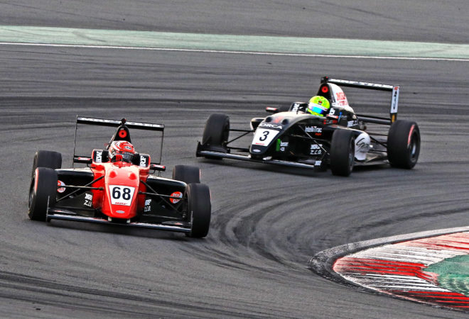 Danial Frost, Max Defourny share honours on Day One in MRF Challenge