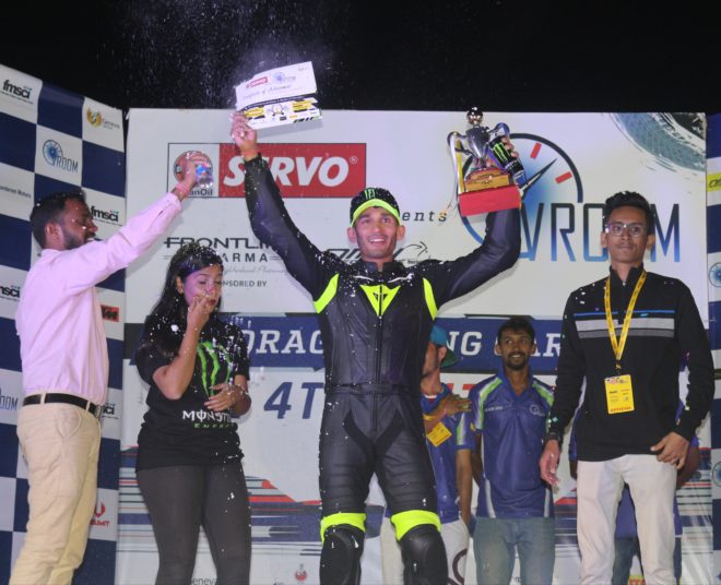 Hamanth Mudappa, fastest in Foreign Bikes category: Vroom Drag Meet