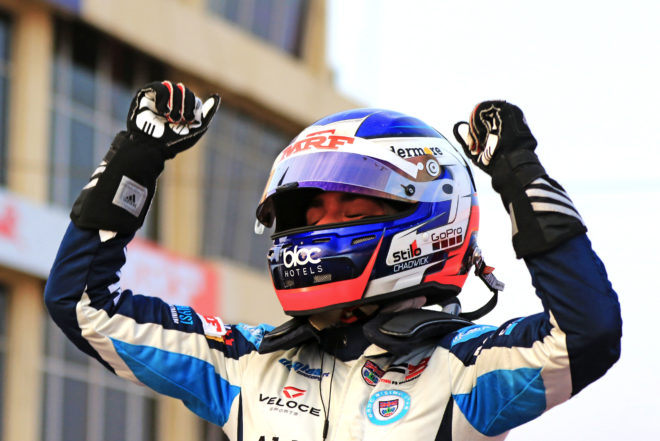 Jamie Chadwick becomes first female driver to win MRF Challenge