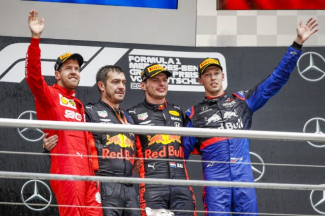 Verstappen delivers superb wet win; Vettel thrills the home crowd to take 2nd from P20