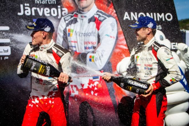Tanak-Jarveoja finish 2nd behind Neuville-Gilsoul; win maiden WRC title