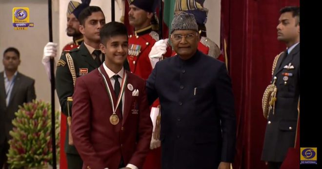 Yash Aradhya honoured with Pradhan Mantri Rashtriya Bal Puraskar Award