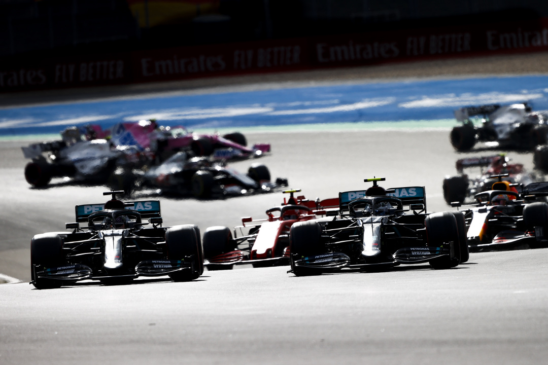 Poleman Bottas retires with a rare engine issue for Mercedes