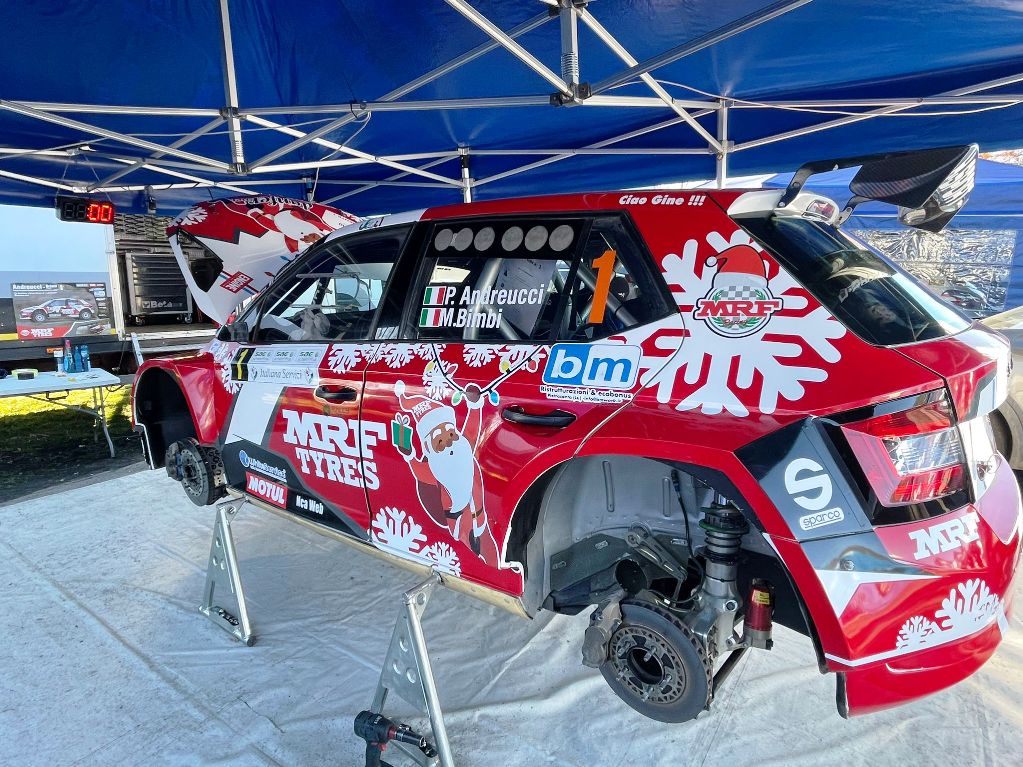 Santa comes to the rally stages with Team #MRFTyres!