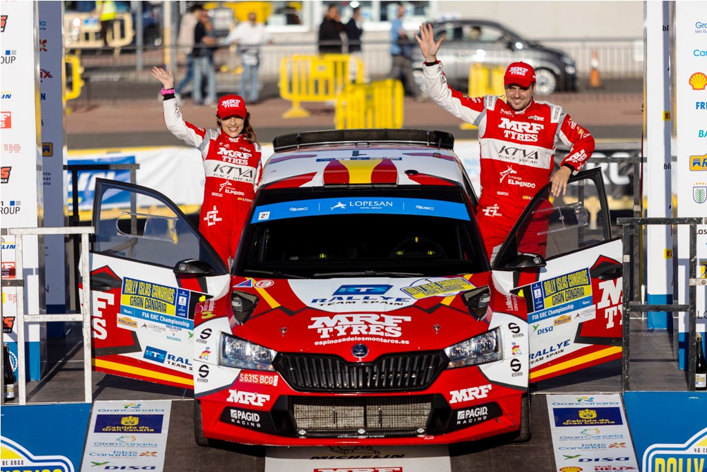 Team MRF Tyres finishes 2nd in Rally Islas Canarias, leads ERC driver table