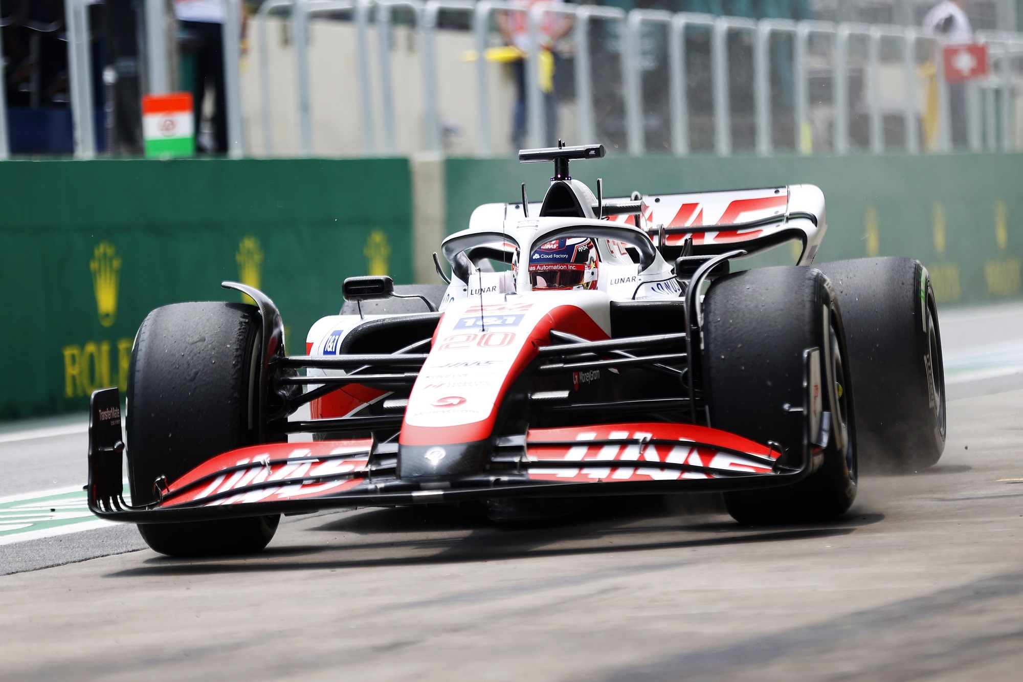 Brazil GP: Magnussen has first F1 pole amid red flag and rain