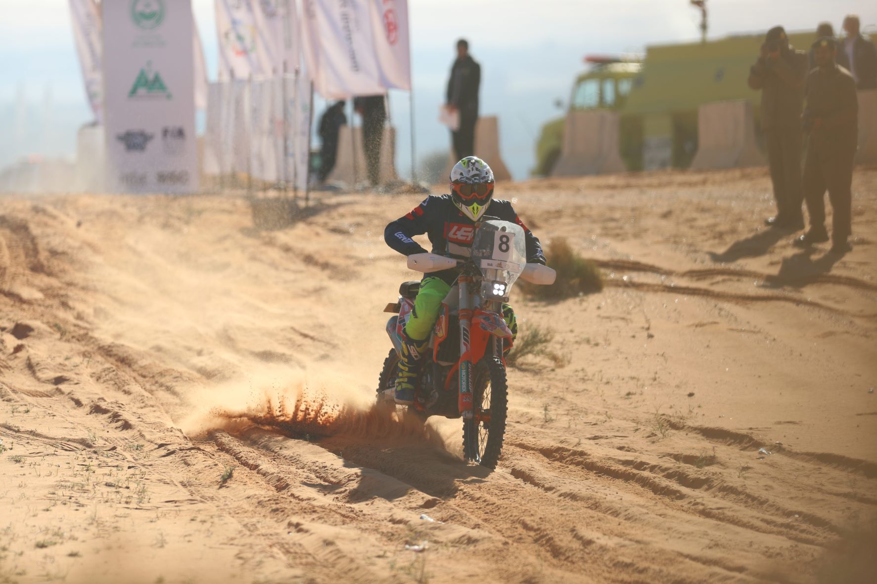 Al-Balooshi eases into slender lead: Bikes; Al-Attiyah in control: Cars