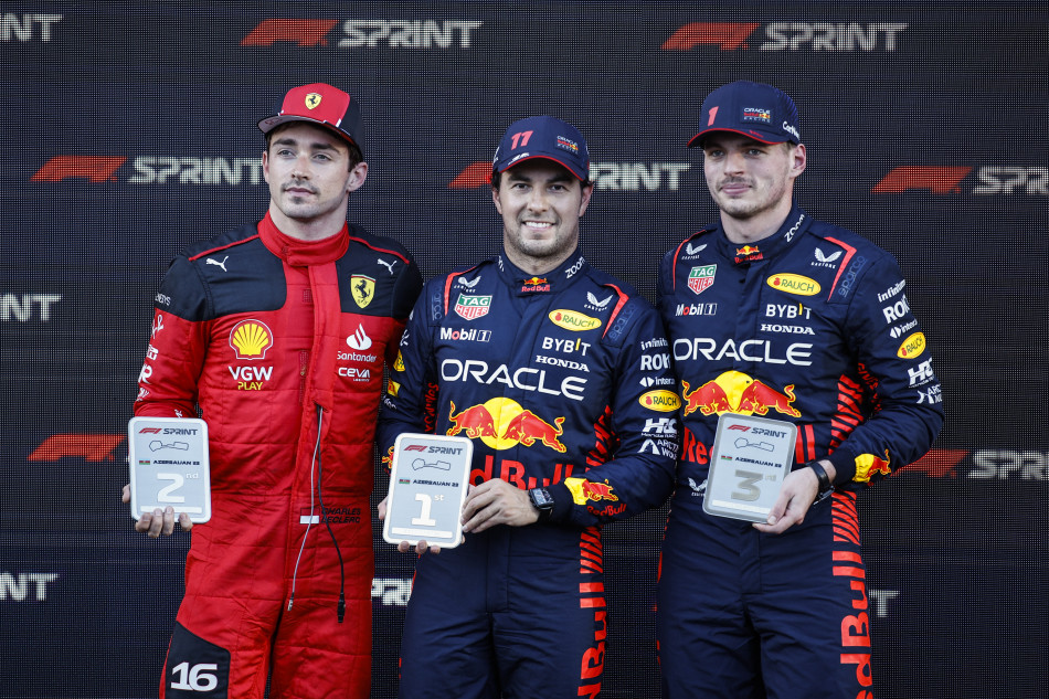 Sergio Perez wins Azerbaijan Sprint ahead of Verstappen