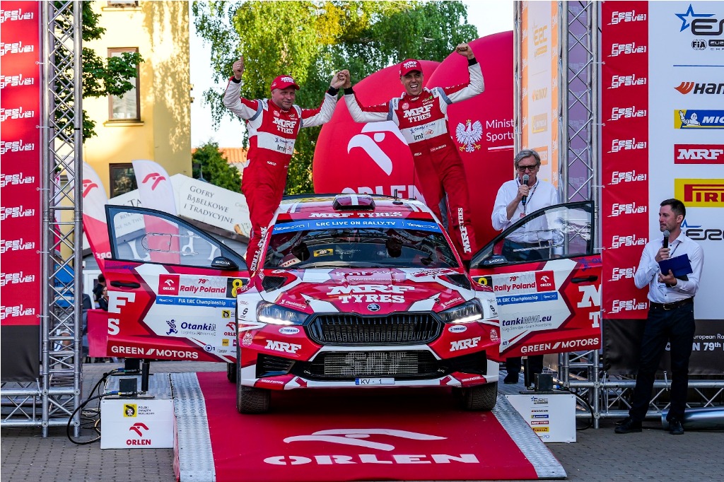 Martins Sesks-Renars Francis of Team MRF Tyres win: Rally Poland