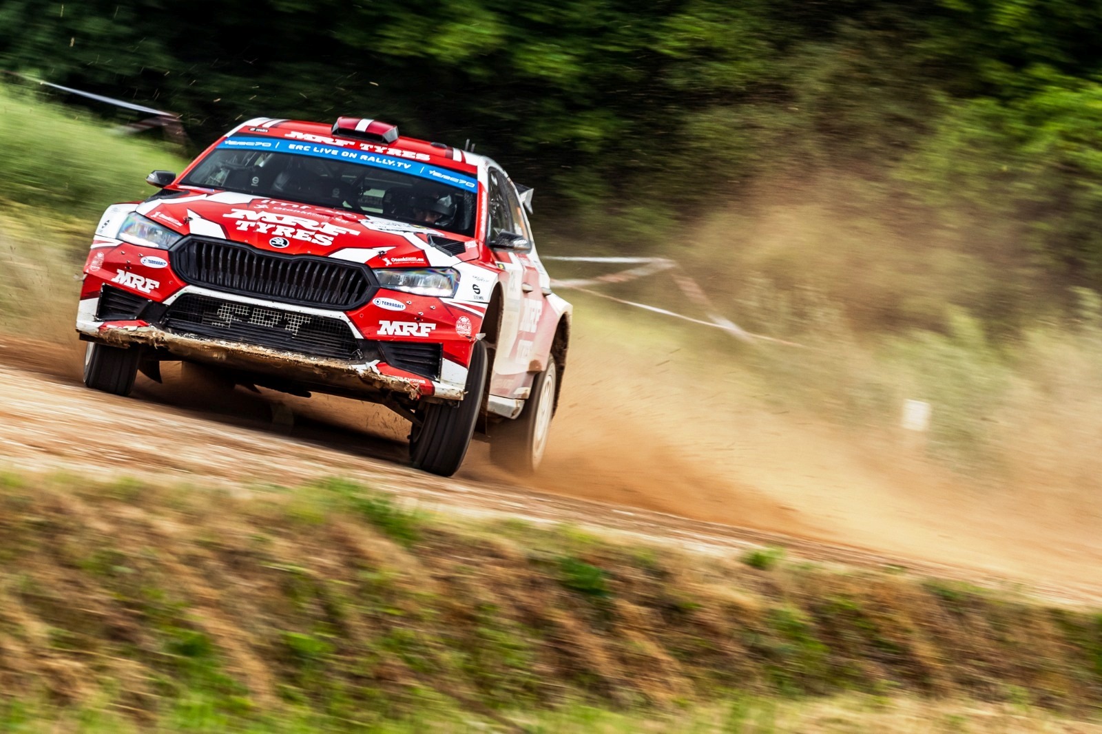 Team MRF Tyres takes a dominant win on Rally Liepaja