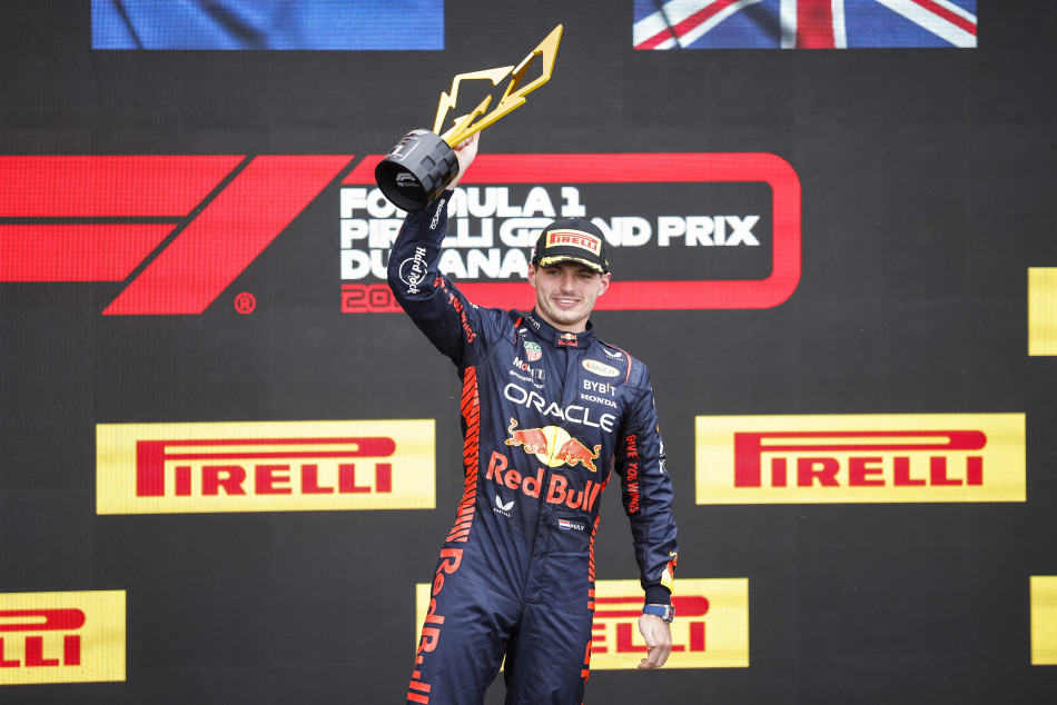 Verstappen wins 100th race for Red Bull; Alonso pushes Hamilton to third