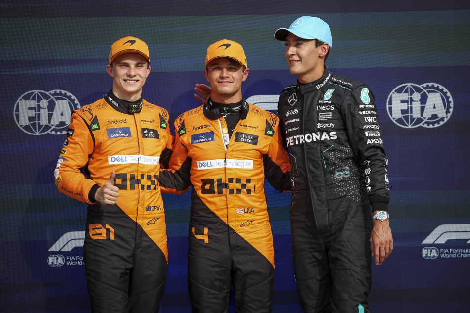 Lando Norris takes pole ahead of Oscar Piastri as McLaren lock out front row