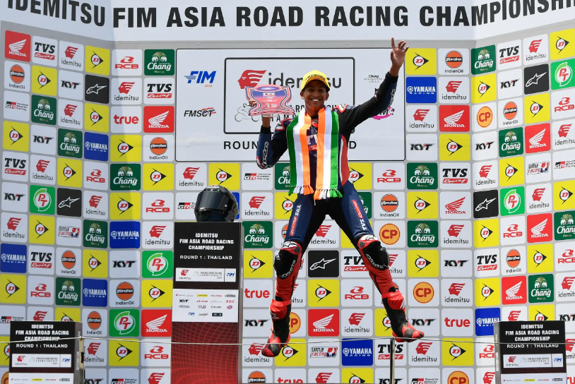 Sarthak Chavan beats Chiranth to win Race 2 in FIM Asia Road Racing Championship